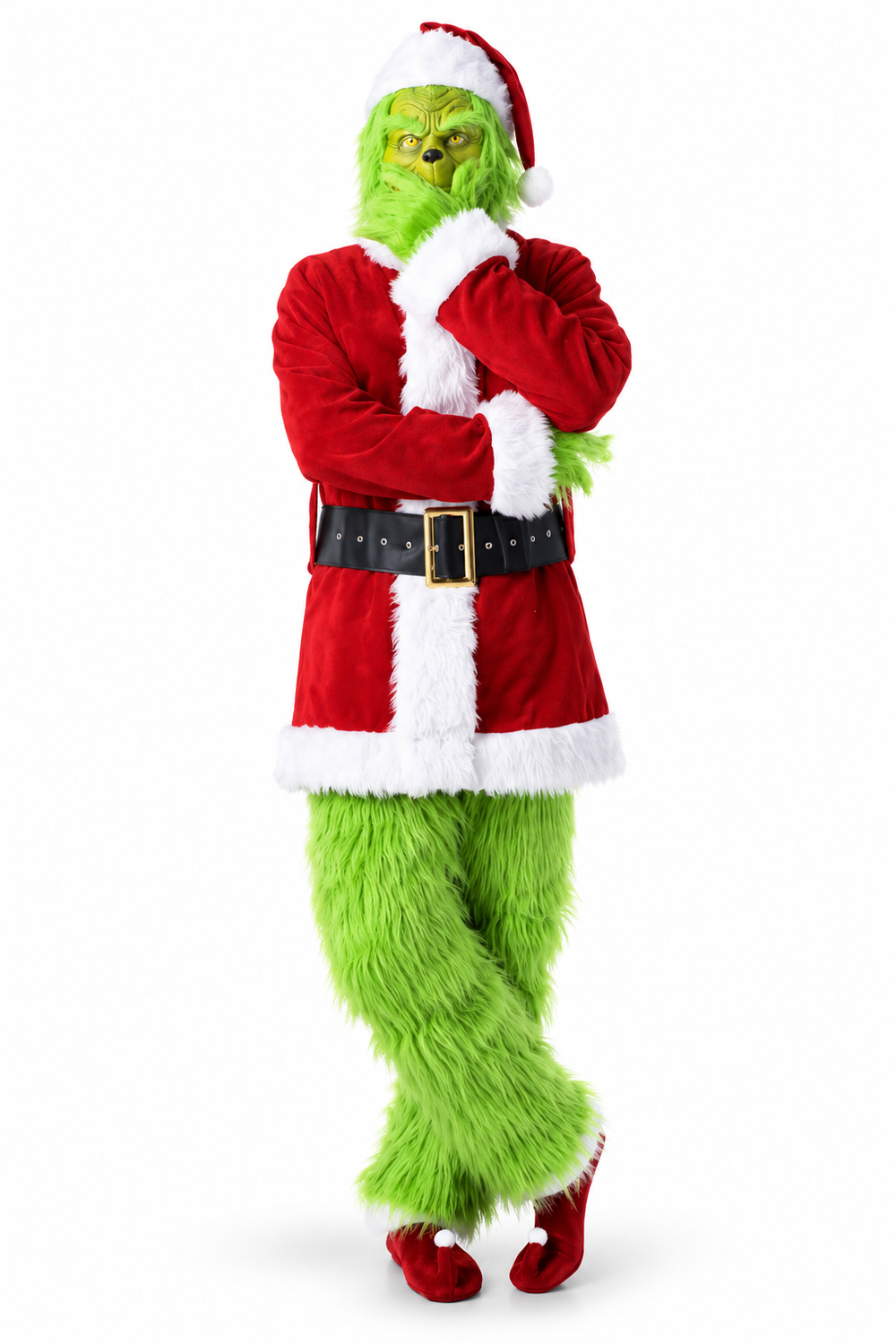 7-Piece Grinch Santa Costume Set – Christmas Holiday Fancy Dress Outfit