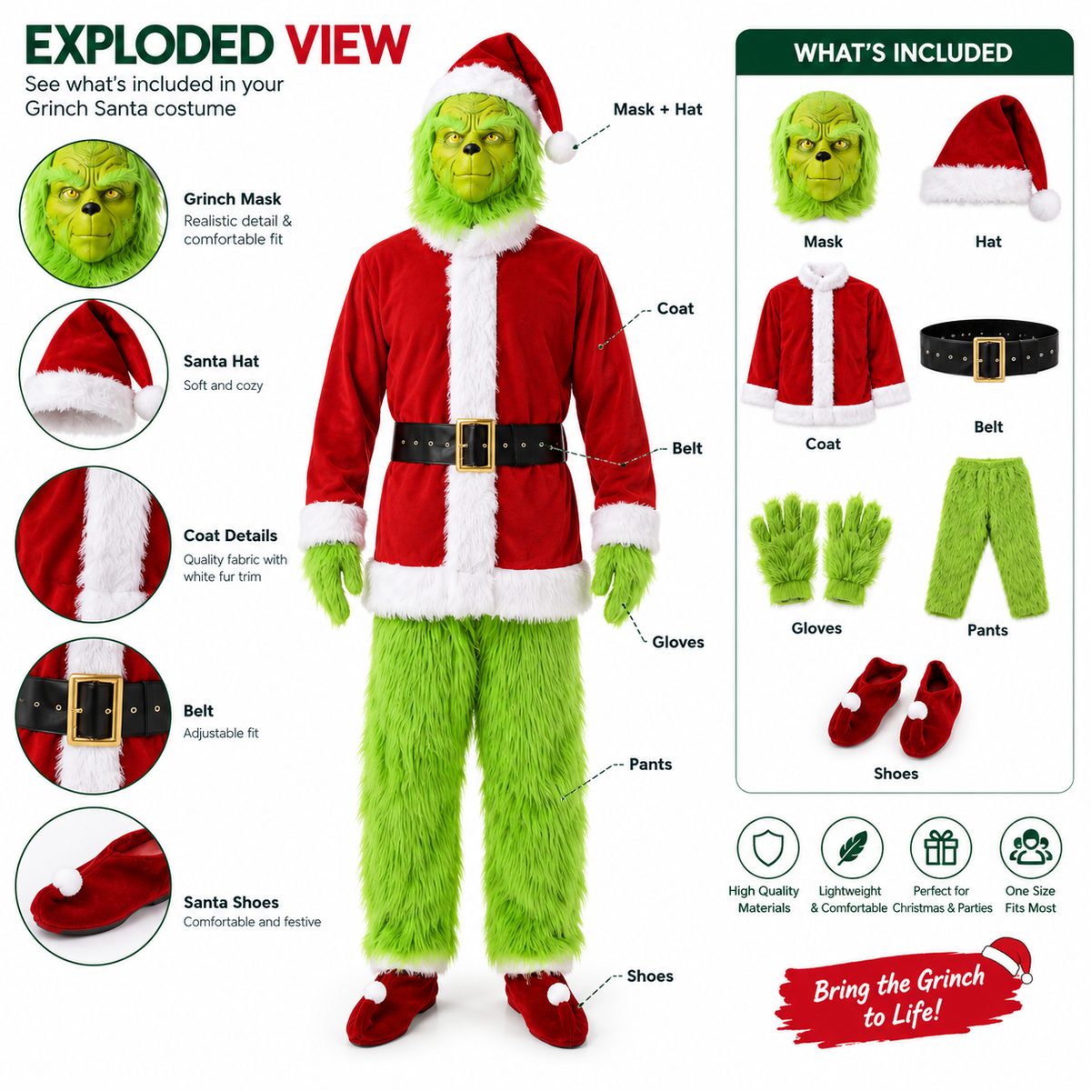 Everything You Need for Your Grinch Santa Look